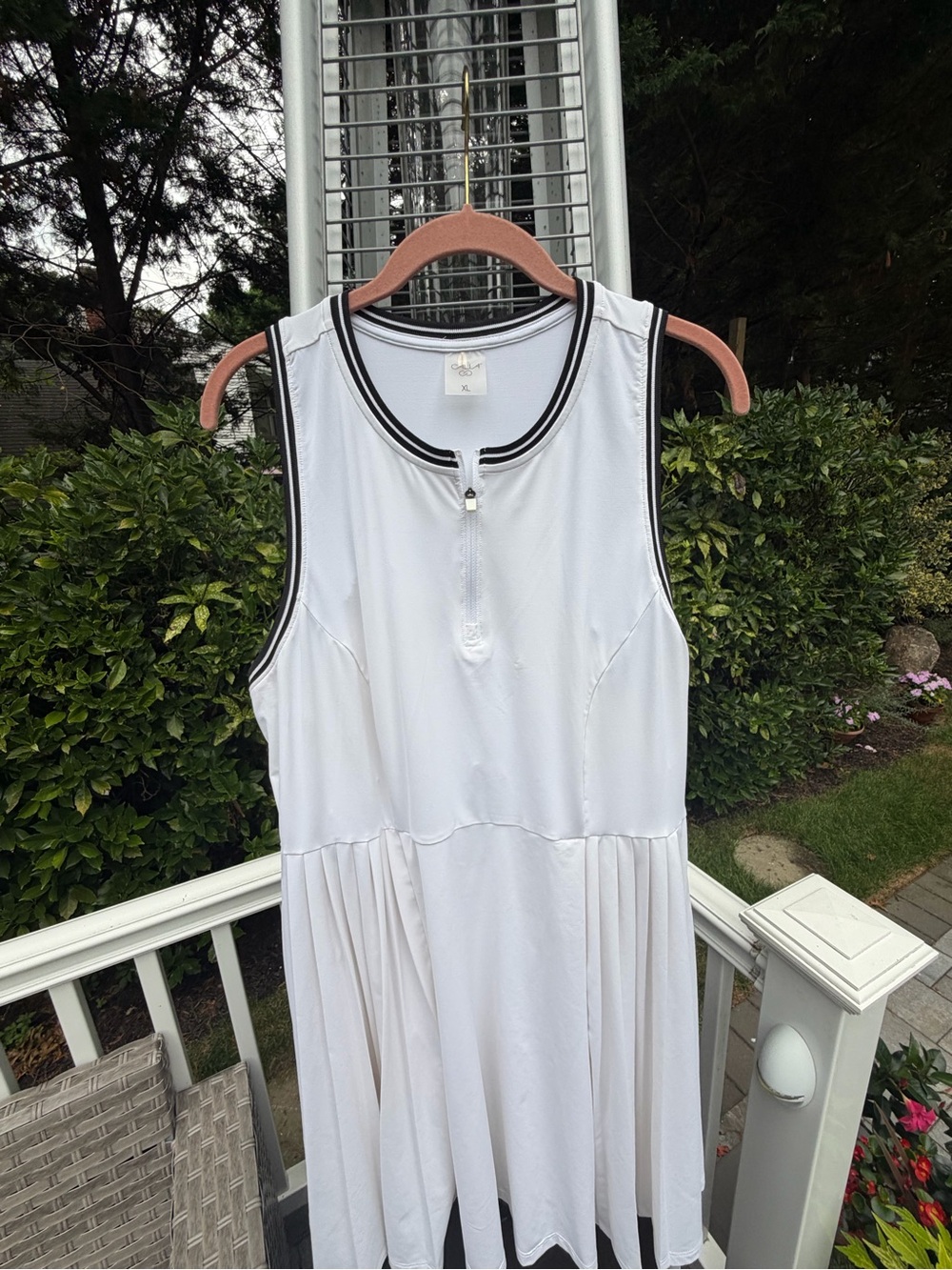CALIA by Carrie Underwood White Sleeveless Dress with Black Trim
